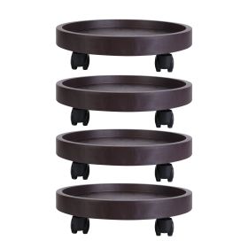 4Pcs Plant Caddy With Wheels Up To 187LBS Load Capacity Rolling Plant Stand With 4Pcs 360 Degree Swirling Wheels For Indoor Outdoor 12.8in 14in S (Option: 12.8in)