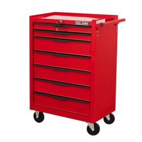 Tool Cabinet Tool Cart 24.2inch With Drawers And Wheels, Metal Rolling Tool Box Locked Drawers Storage Organizer Cabinet With Several Colour Avai (Option: Several Drawer and Red)