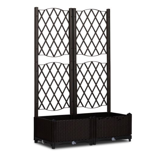 80x40x122.5CM, Carbon Color, 2-in-1 Assembly Type, Planting Trellis, Plastic Trellis With Planting Box 80x40x122.5CM, Carbon Color, 2-in-1 Assembly Type, Planting Trellis, Plastic Trellis With Planting Box