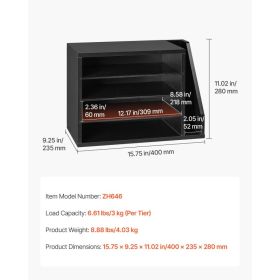 Literature Organizer, 4 Compartments Office Mailbox With Detachable Shelves, Wooden Mailbox Sorter With Side Vertical Storage, Countertop Office (Option: Black)