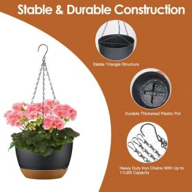 4 Pcs Minimalist Style Hanging Planters With 9.64-inch Diameter, Drainage Holes, And Removable Self-Watering Tray, Suitable For Medium-Sized Plan (Option: as picture)