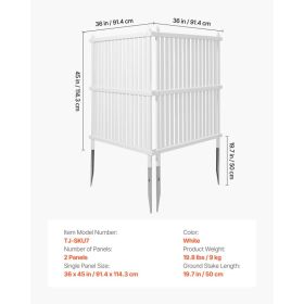 2 Panels Outdoor Privacy Screen, 36 X 45 In Air Conditioner Fence With 19.7 In Ground Stakes, Pool Equipment Enclosure, Strip Vinyl Privacy Fence (Option: Black)