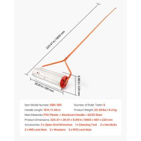 Lake Weed Roller, 18 Ft Lake & Pond Weed Removal Tool, Muck Razer Aquatic & Sludge Tiller, Rid Roots And Muck Buildup, 6 Preassembled Stainless S (Option: Black)