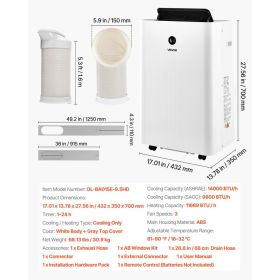 Portable Air Conditioner And Heater Combo, 14000 BTU (9800 BTU SACC) 5-in-1 Standing Cooling Ac Unit, LED Touch Panel & Remote Control, 24h Timer (Option: Black)