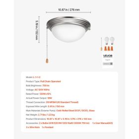 Ceiling Fan Light Kit, 750lm 3000K Fan Light Kit With Pull Chain, 2 LED Bulbs, Modern Replacement Fixture For Living Room, Dining Room, Bedroom, (Option: Black)