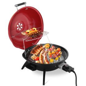 Electric Countertop BBQ Grill, Portable Double Layer Indoor-Outdoor Electric Grill For Indoor & Outdoor Use, 1600W, Red (Option: Default)
