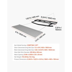 Drag Harrow, 6 Ft Tow-Behind Driveway Grader With Chain Harrow, Adjustable Width & 80lbs Load Capacity, Heavy Duty Lawn Leveling Rake, Fits ATVs (Option: Black)