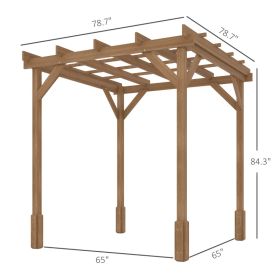 Wood Pergola, Outdoor Gazebo Grape Trellis With Stable Structure For Climbing Plant Support, Dark Brown (Option: Dark Brown)
