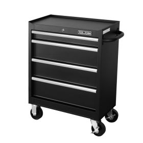 Tool Storage Cabinet And Cart 27Inch Metal Tool Cabinet With 4 Drawer,Rolling Wheel, Ball Bearing Sliders, Black Powder Coating, Suitable For Gar (Option: Cabinet with narrow Width)