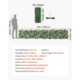 Expandable Fence Privacy Screen, 25 X 126 In Expand Artificial Plant Wall, Realistic Artificial Ivy Panel With 50 Zip Ties, Decorative Faux Green (Option: Black)