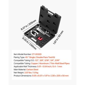 3/16" Brake Line Repair Kit, 45° Double & Single Brake Line Flaring Tool Kit, 25FT Copper Coated Brake Line (with 16 Fittings & 4 Unions) - Tube (Option: Black)