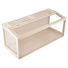 Wooden Hamster Cage 48"x20.1"x20.1" 270° Viewing Hamster Habitat, Chewproof Acrylic Small Animal Cage With Openable Top, Large Pet Enclosure For (Option: Default)