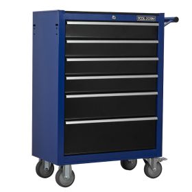 Tool Cabinet Tool Cart 24.2inch With Drawers And Wheels, Metal Rolling Tool Box Locked Drawers Storage Organizer Cabinet With Several Colour Avai (Option: Six Drawer and Blue)