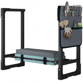 Garden Kneeler and Seat, Heavy Duty Foldable Gardening Stool with Thicker Soft Kneeling Pad, Extendable Steel Leg (Option: Dark Gray-310x150x670 mm)