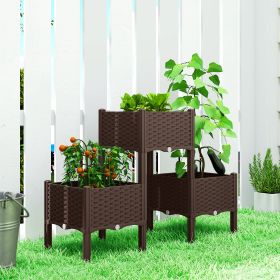 Plastic Raised Garden Bed With Legs (Option: Brown)