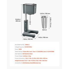 Milkshake Maker, 150W Milk Shake Maker Mixer, Single Head Drink Mixer Blender Machine, Dual-Speed Adjustment Milkshake Blender With Stainless Ste (Option: Black)