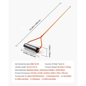 Lake Weed Roller, 14.1 Ft Stainless Steel Lake & Pond Weed Removal Tool, Muck Razer Aquatic & Sludge Tiller, Rid Roots And Muck Buildup, 6 Preass (Option: Black)