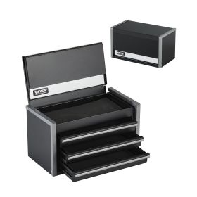 Tool Box 8.6-inch Portable Metal Tool Box With 3 Drawers Tool Organizer Black (Option: Portable Metal Tool box)