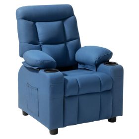 Kids Recliner Chair, Toddler Lounger With Cup Holders & Pockets, 107 To 126 Adjustable Back, Breathable Polyester Upholstery Reclining Sofa With (Option: Default)