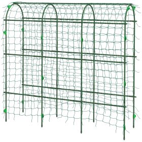 Metal Garden Trellis, Arch Trellis for Climbing Plants Outdoor, A-Frame, with Climbing Net, 17" x 72" x 72", Green (Option: Green-635x425x95 mm)